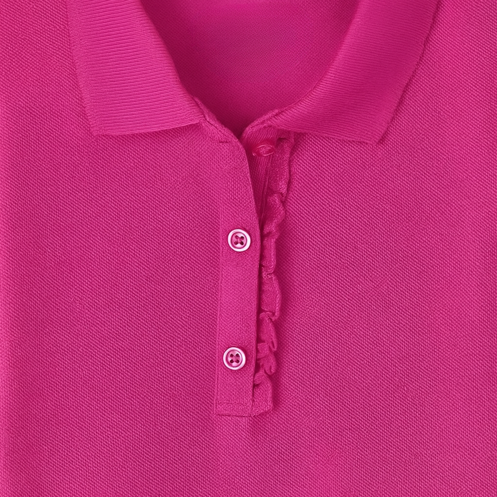 Girls Short Sleeve Ruffle Polo Dress