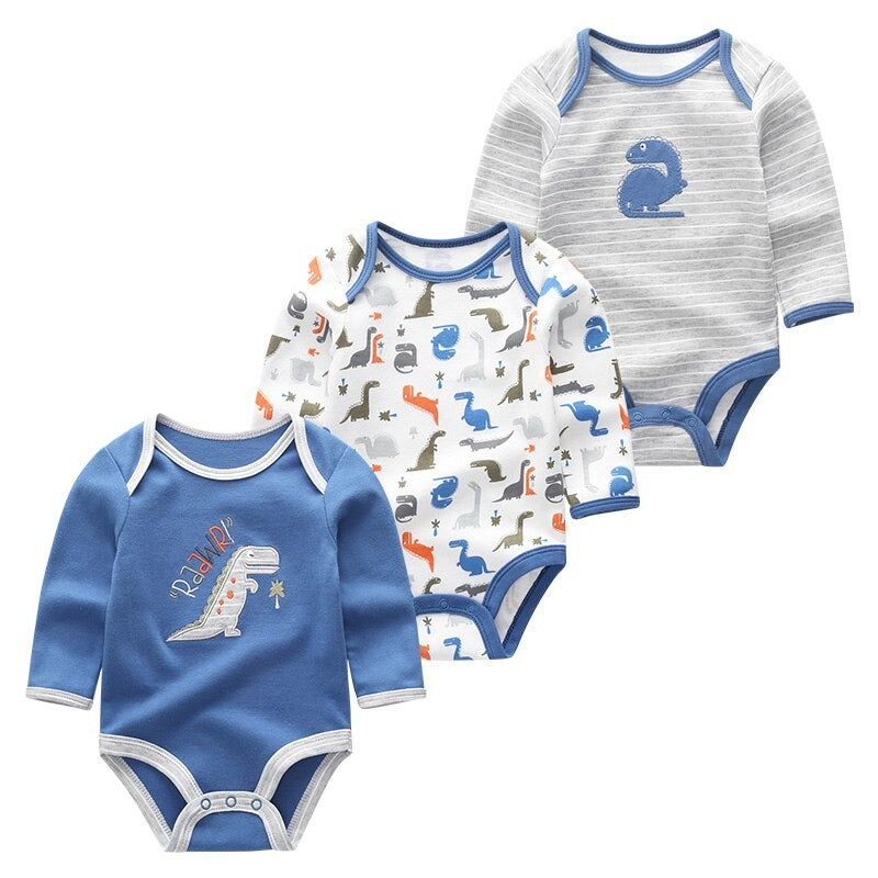 3Pcs Cartoon Printing Baby Rompers Set-Children Cloth Shop