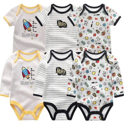 6Pcs Newborn Baby Rompers Jumpsuit Set-Children Cloth Shop