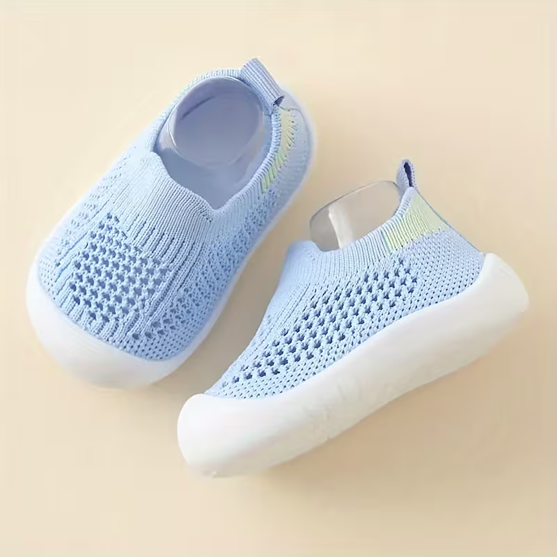 Kids Checkered Mesh Slip On Sneakers