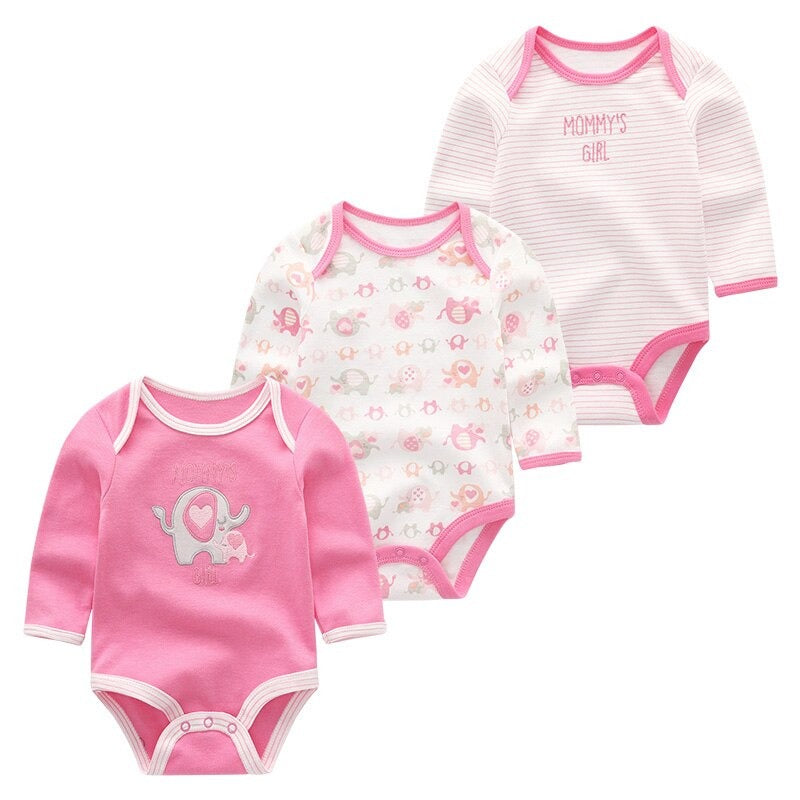 3Pcs Cotton Bodysuit Baby Rompers Set-Children Cloth Shop