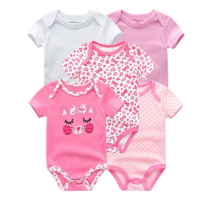 5Pcs Multicolor Unicorn Girls Bodysuit Sets-Children Cloth Shop