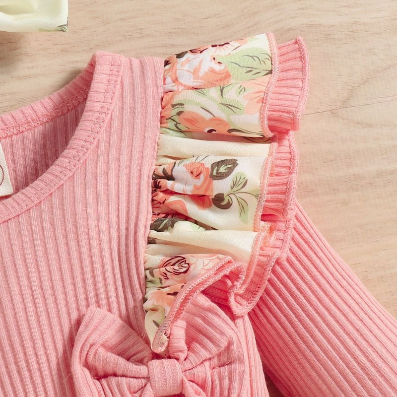 Girl's Floral Jumpsuit Dress With Headband Set-Children Cloth Shop