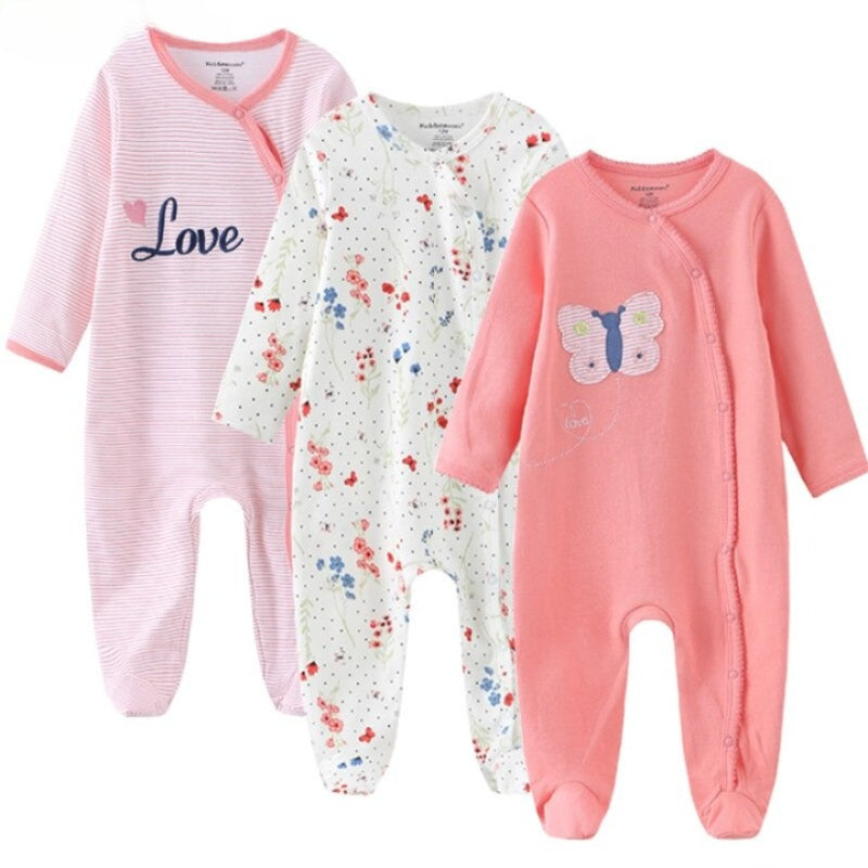 3 Pieces Newborn Baby Rompers Jumpsuit Set-Children Cloth Shop