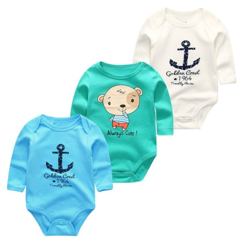 3Pcs Cotton Bodysuit Baby Rompers Set-Children Cloth Shop