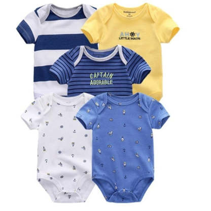5Pcs Multicolor Unicorn Girls Bodysuit Sets-Children Cloth Shop