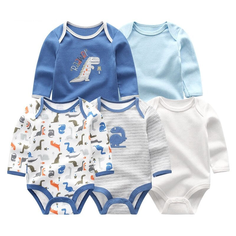 5 Pcs Cotton Toddler Bodysuits Set-Children Cloth Shop