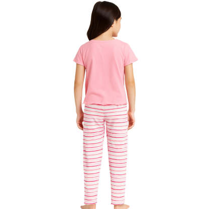 Short Sleeve Printed Pajama Set For Kids