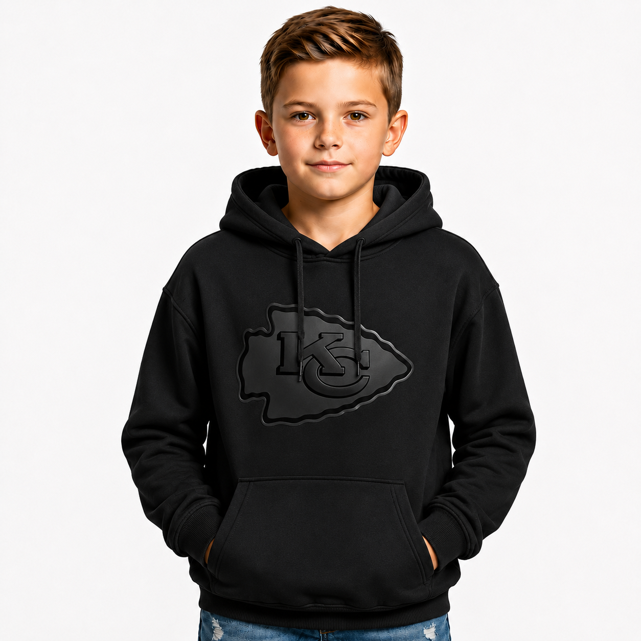 Kansas City Chiefs Printed Football Fan Hoodie For Kids