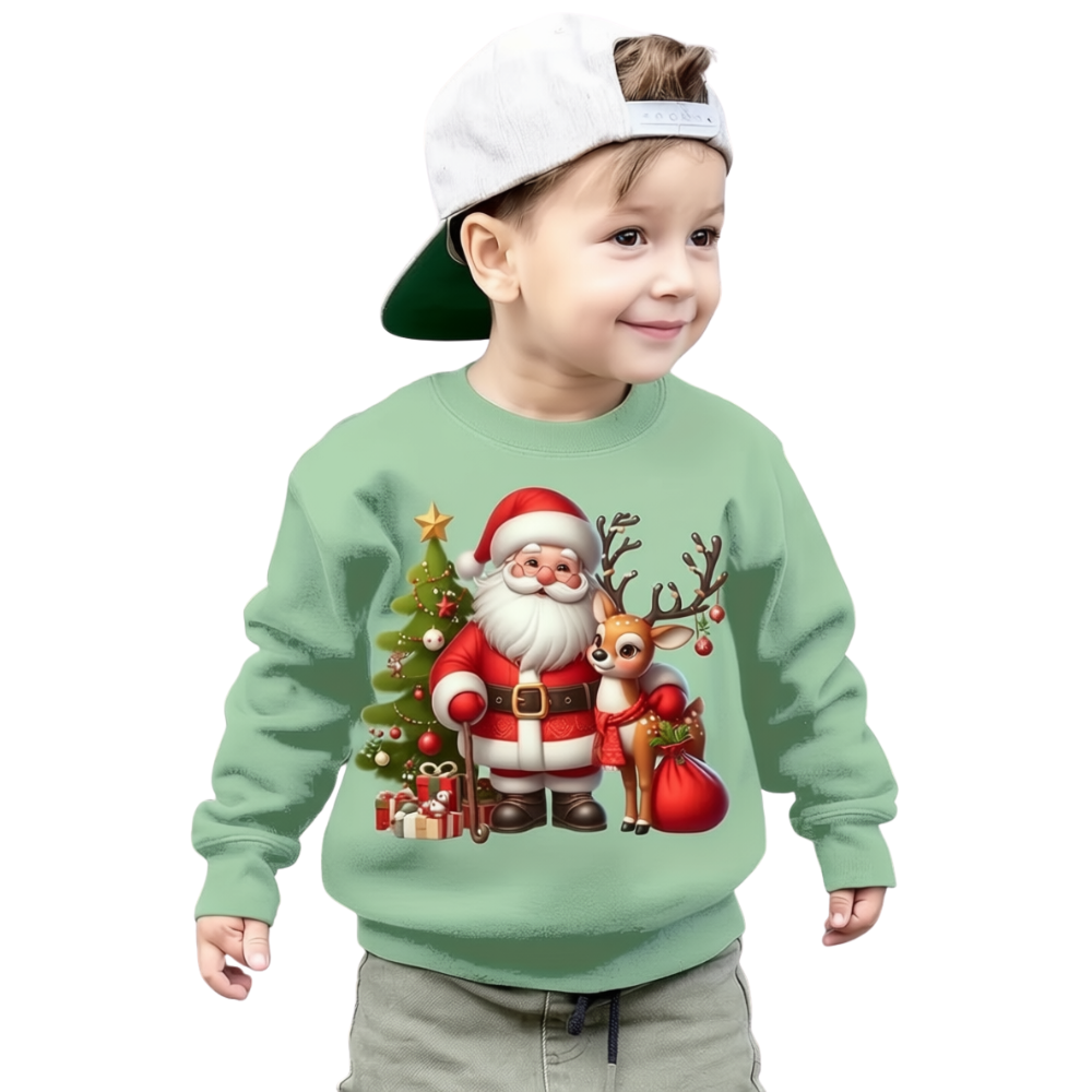 Stylish Boys Autumn Winter Sweatshirt with Santa Claus