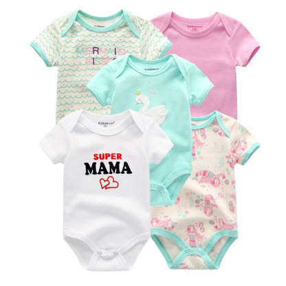 5Pcs Multicolor Unicorn Girls Bodysuit Sets-Children Cloth Shop
