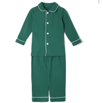 Kids Christmas Flannel Cotton Plaid Pajama Set For Siblings