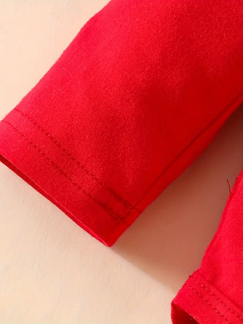 3pcs cute girls christmas long sleeve top and pants set with santa and gingerbread elements stylish holiday gift outfit   outdoor 5