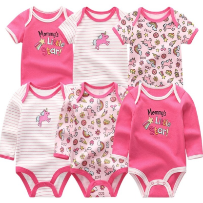 6Pcs Newborn Baby Rompers Jumpsuit Set-Children Cloth Shop