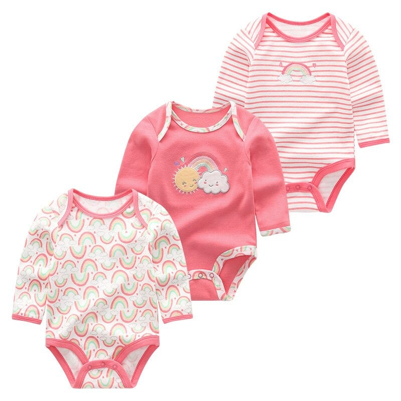 3Pcs Cartoon Printing Baby Rompers Set-Children Cloth Shop