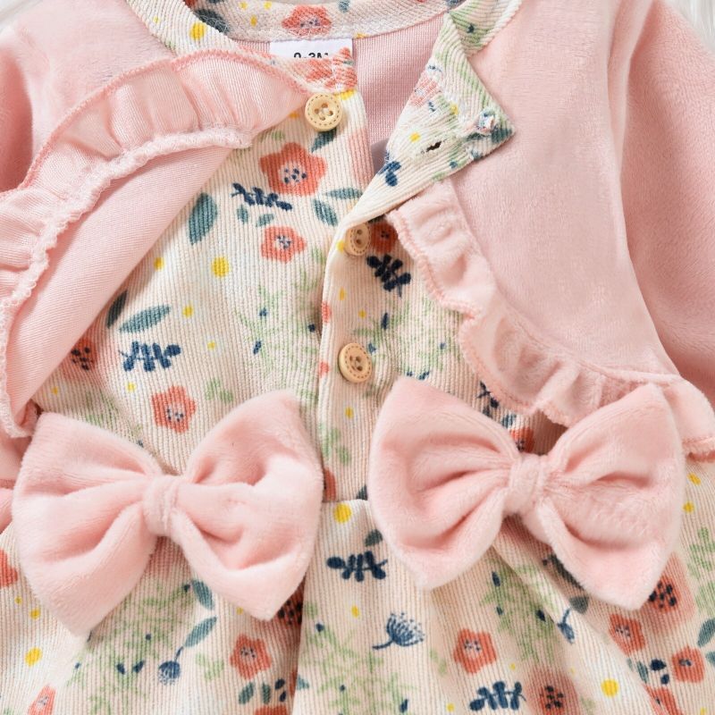 Floral Print Long Sleeves Dress For Girl Baby-Children Cloth Shop