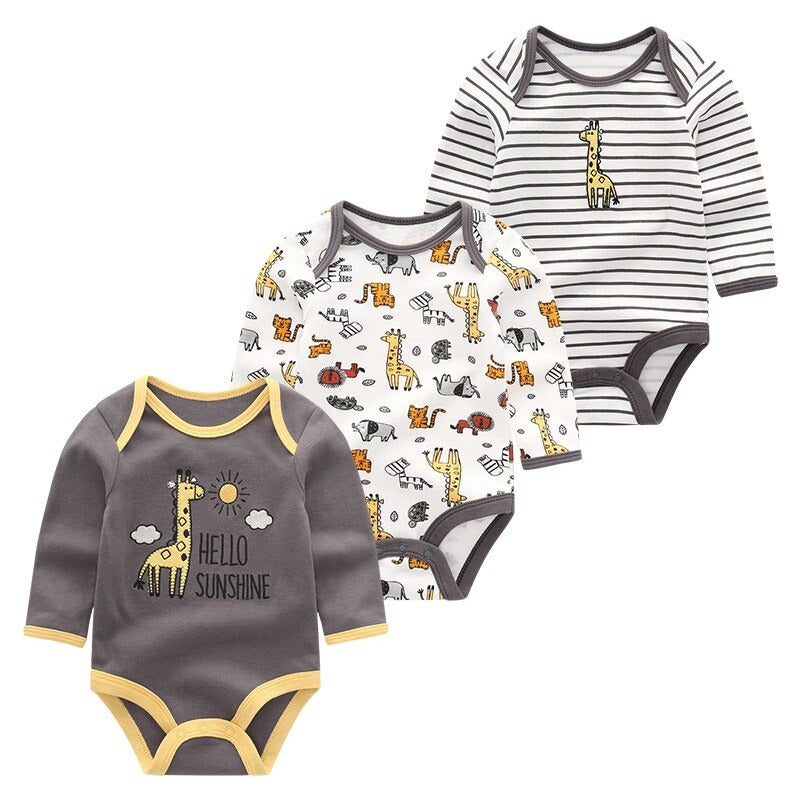 3Pcs Cartoon Printing Baby Rompers Set-Children Cloth Shop