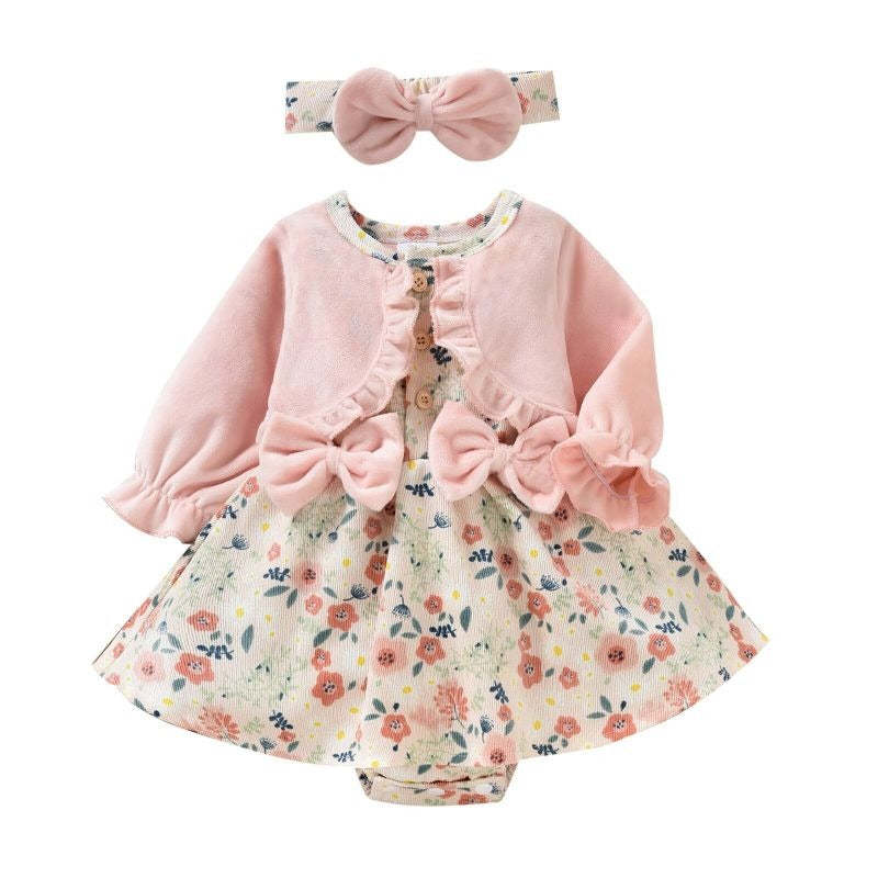 Floral Print Long Sleeves Dress For Girl Baby-Children Cloth Shop