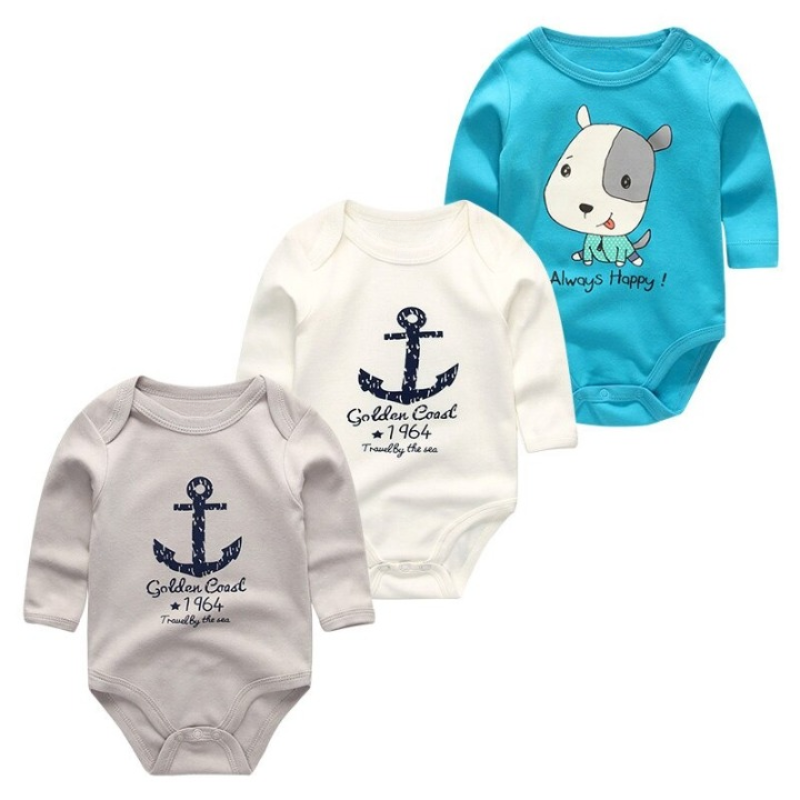 3Pcs Cotton Bodysuit Baby Rompers Set-Children Cloth Shop