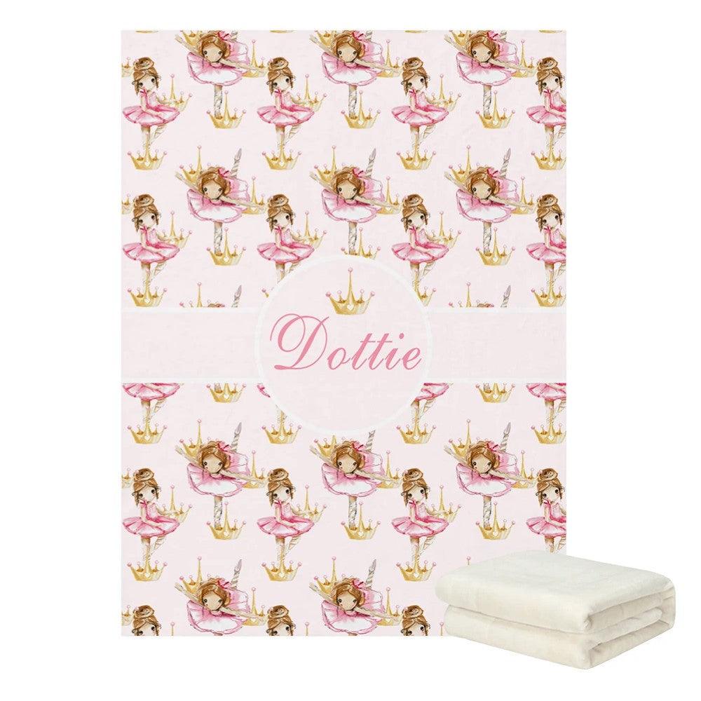 3 Pieces Ballerina Custom Crown Bedding Set For Baby Girl-Children Cloth Shop