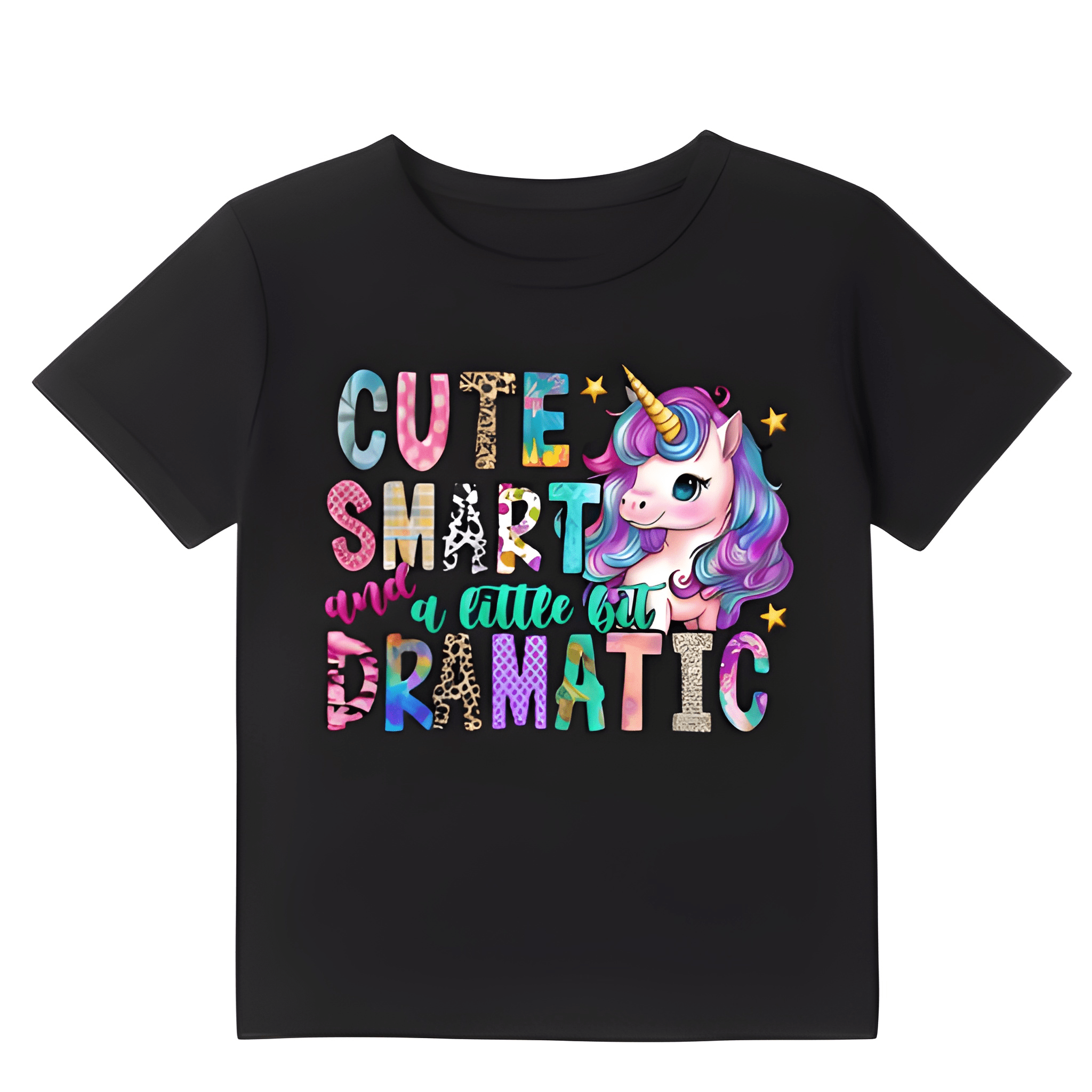 Unicorn Graphic Letter Print T Shirt For Girls
