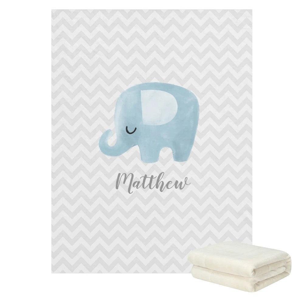 Elephant Stripe Name Blanket-Children Cloth Shop