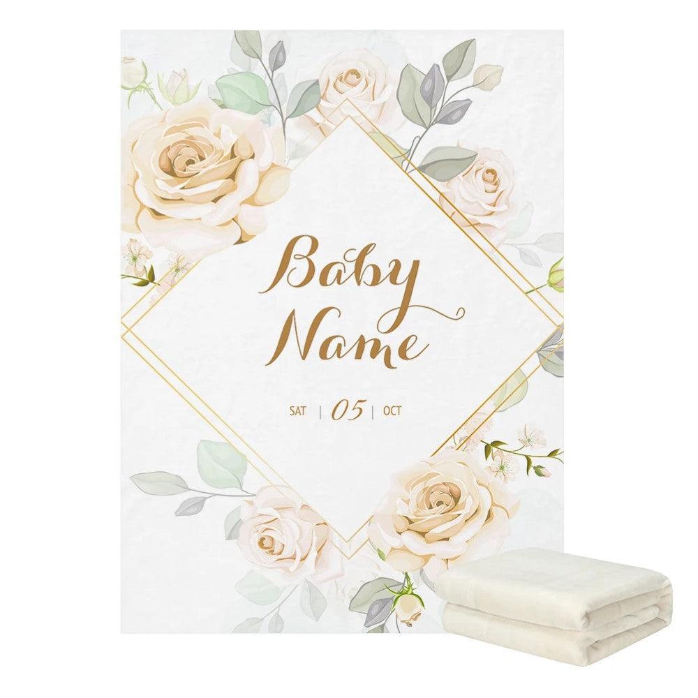 Floral Personalized Baby Blanket-Children Cloth Shop