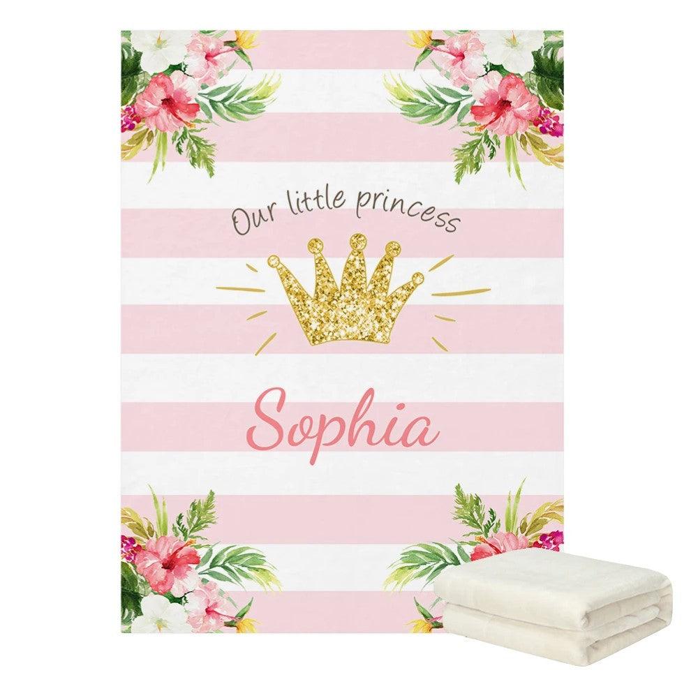 Custom Name Princess Blanket-Children Cloth Shop