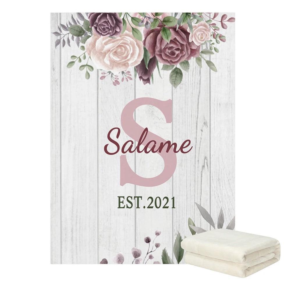 Personalized Floral Baby Blanket-Children Cloth Shop