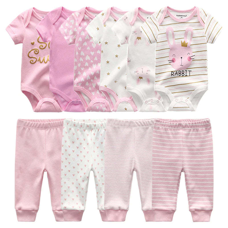 Set Of 6 Pc Bodysuit & 4 Pc Pant For Babies-Children Cloth Shop