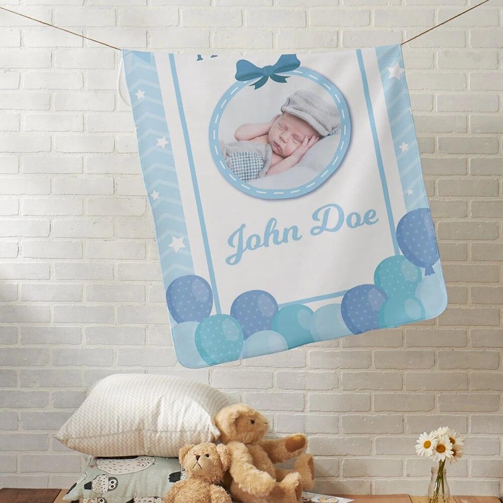 Photo Name Baby Blanket-Children Cloth Shop