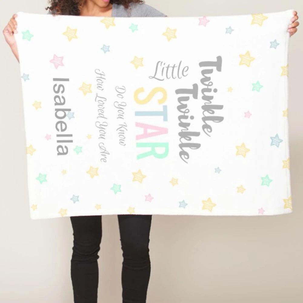 Custom Twinkle Star Name Blanket-Children Cloth Shop