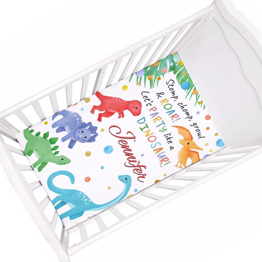 Watercolor Dinosaur Greenery Blanket-Children Cloth Shop