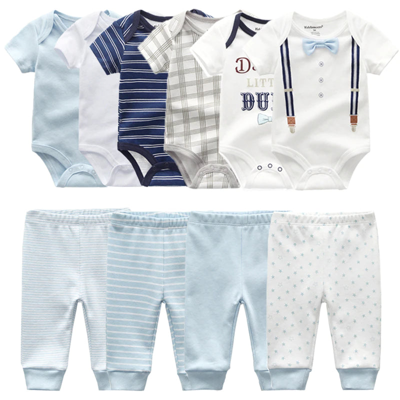 Unisex Baby 6 Pc Bodysuit & 4 Pc Pant Set-Children Cloth Shop
