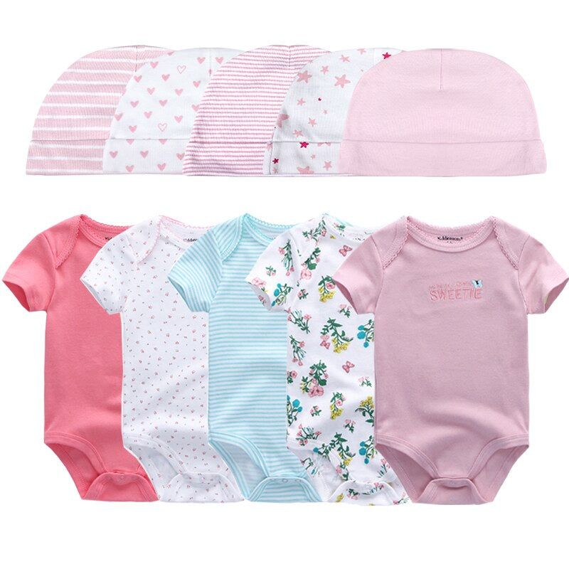 5 Piece Newborn Baby Bodysuit Set-Children Cloth Shop
