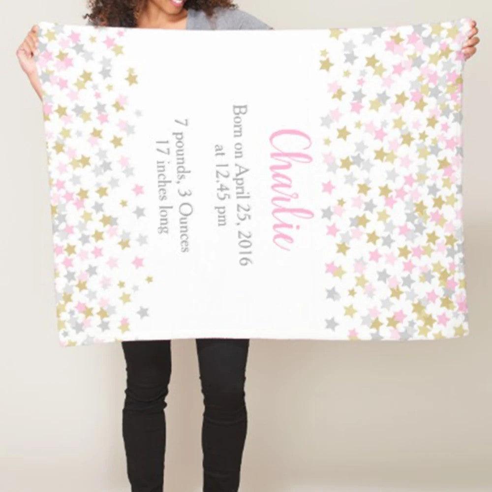 Custom Twinkle Star Name Blanket-Children Cloth Shop