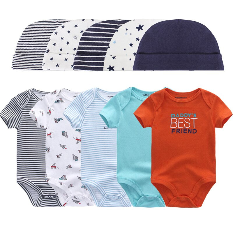 5 Piece Newborn Baby Bodysuit Set-Children Cloth Shop