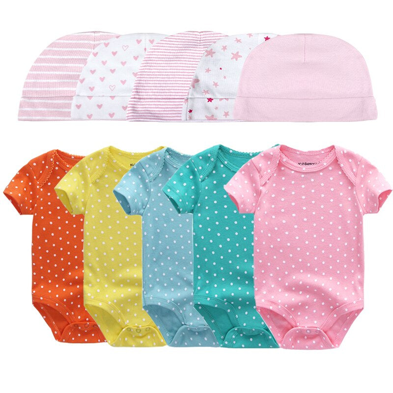 5 Piece Newborn Baby Bodysuit Set-Children Cloth Shop