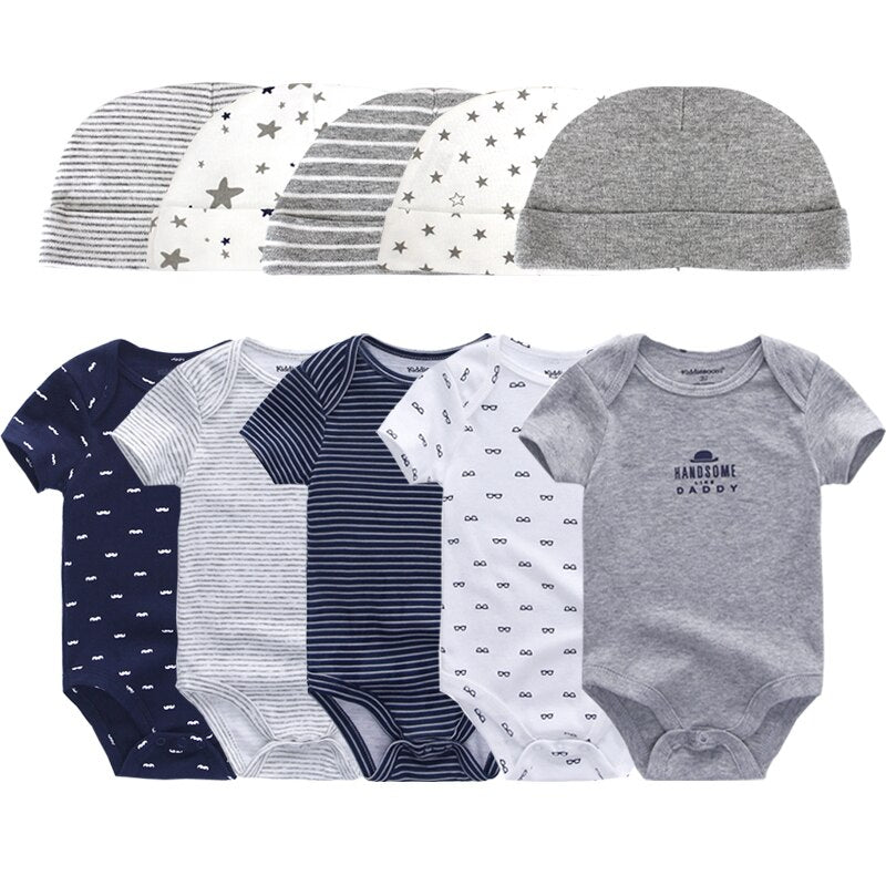 5 Piece Newborn Baby Bodysuit Set-Children Cloth Shop