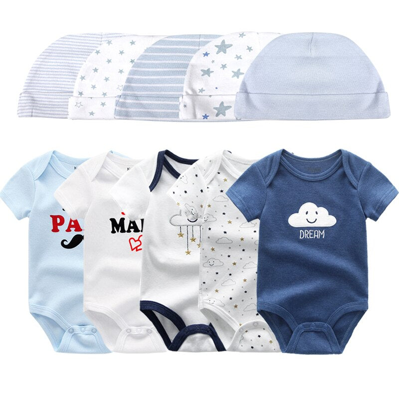 5 Piece Newborn Baby Bodysuit Set-Children Cloth Shop