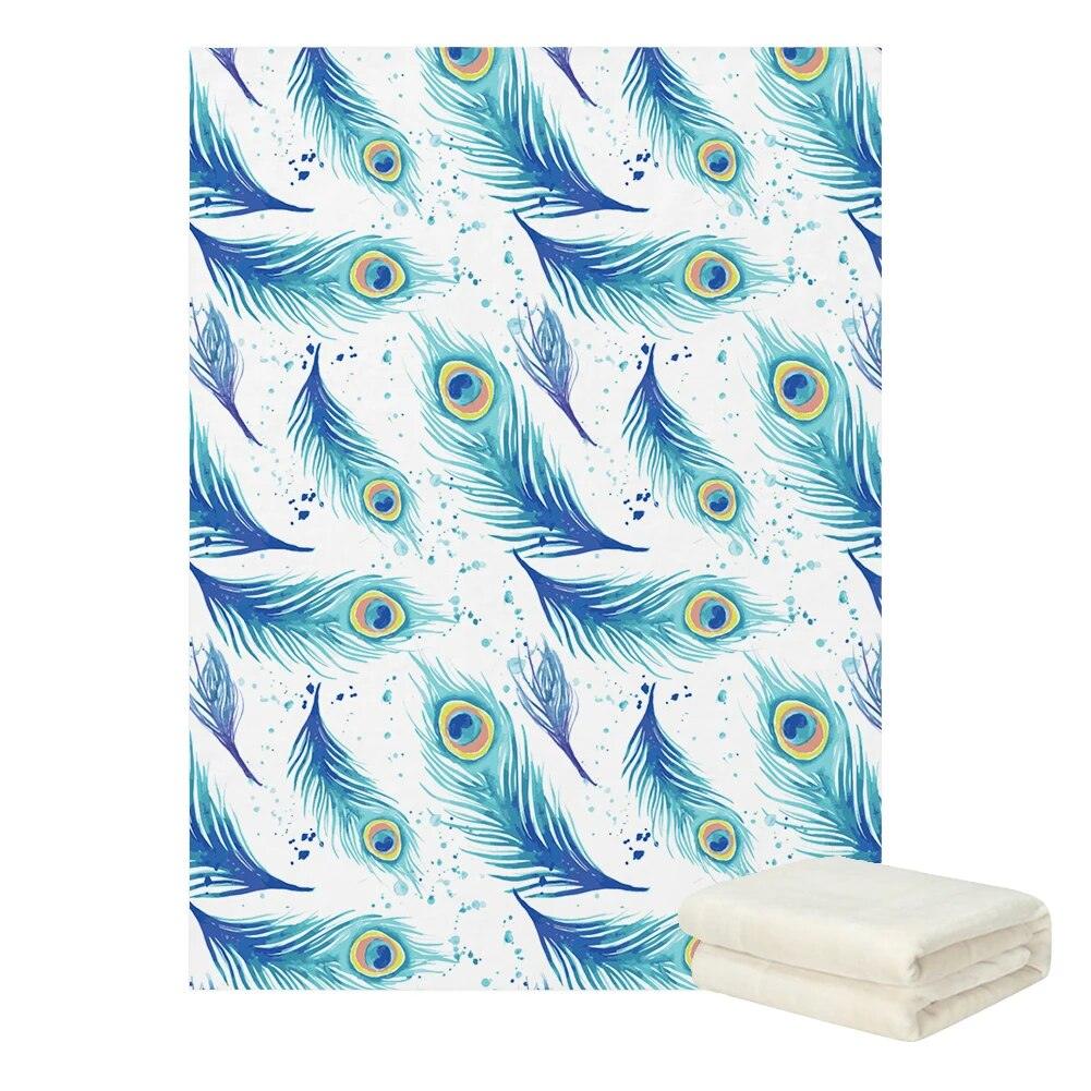Peacock Feather Minky Blanket-Children Cloth Shop
