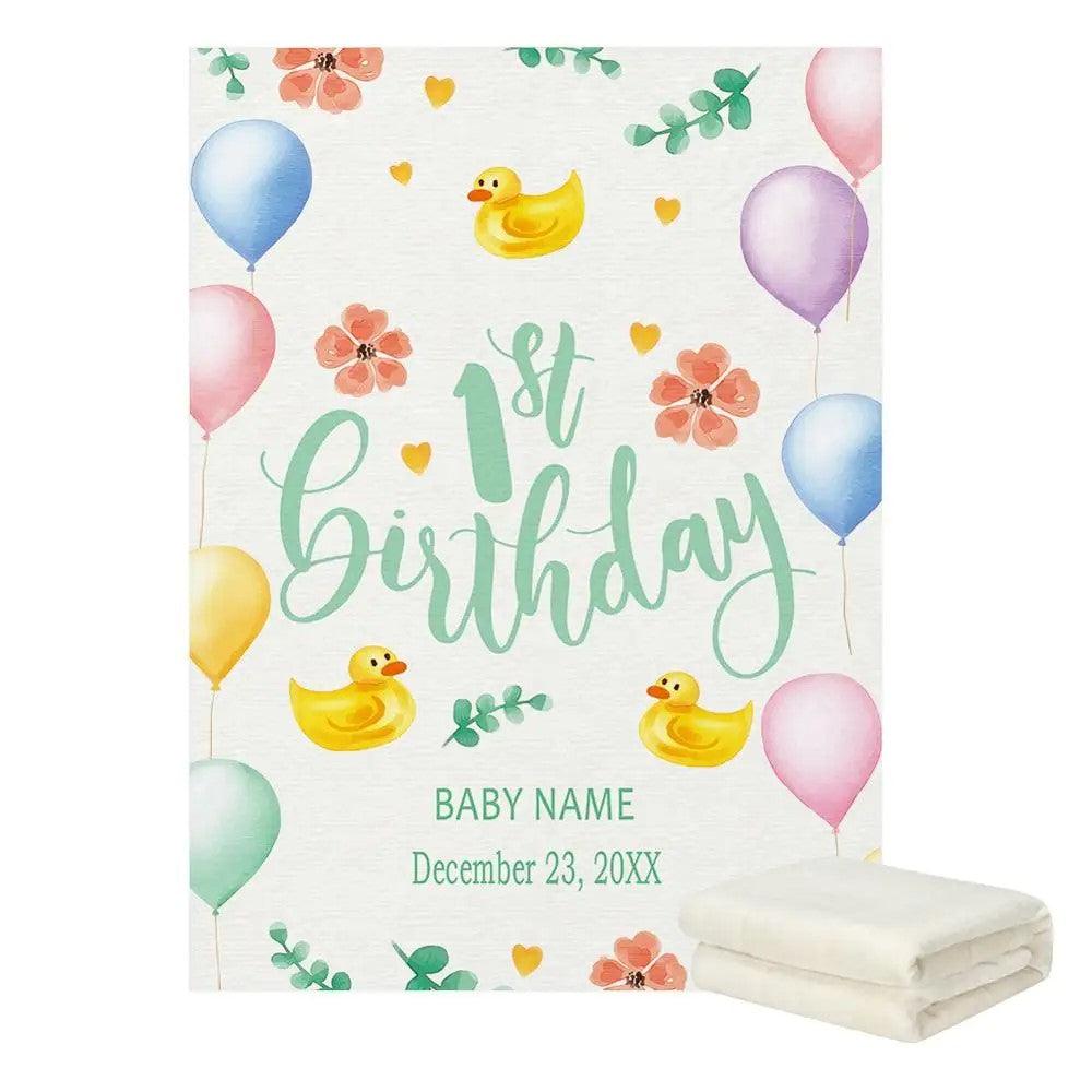 First Birthday Blanket – Personalized Baby Milestone Gift-Children Cloth Shop