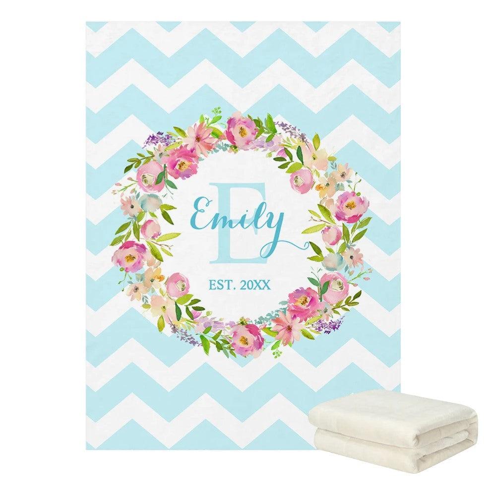 Name Printed Flower Blanket-Children Cloth Shop