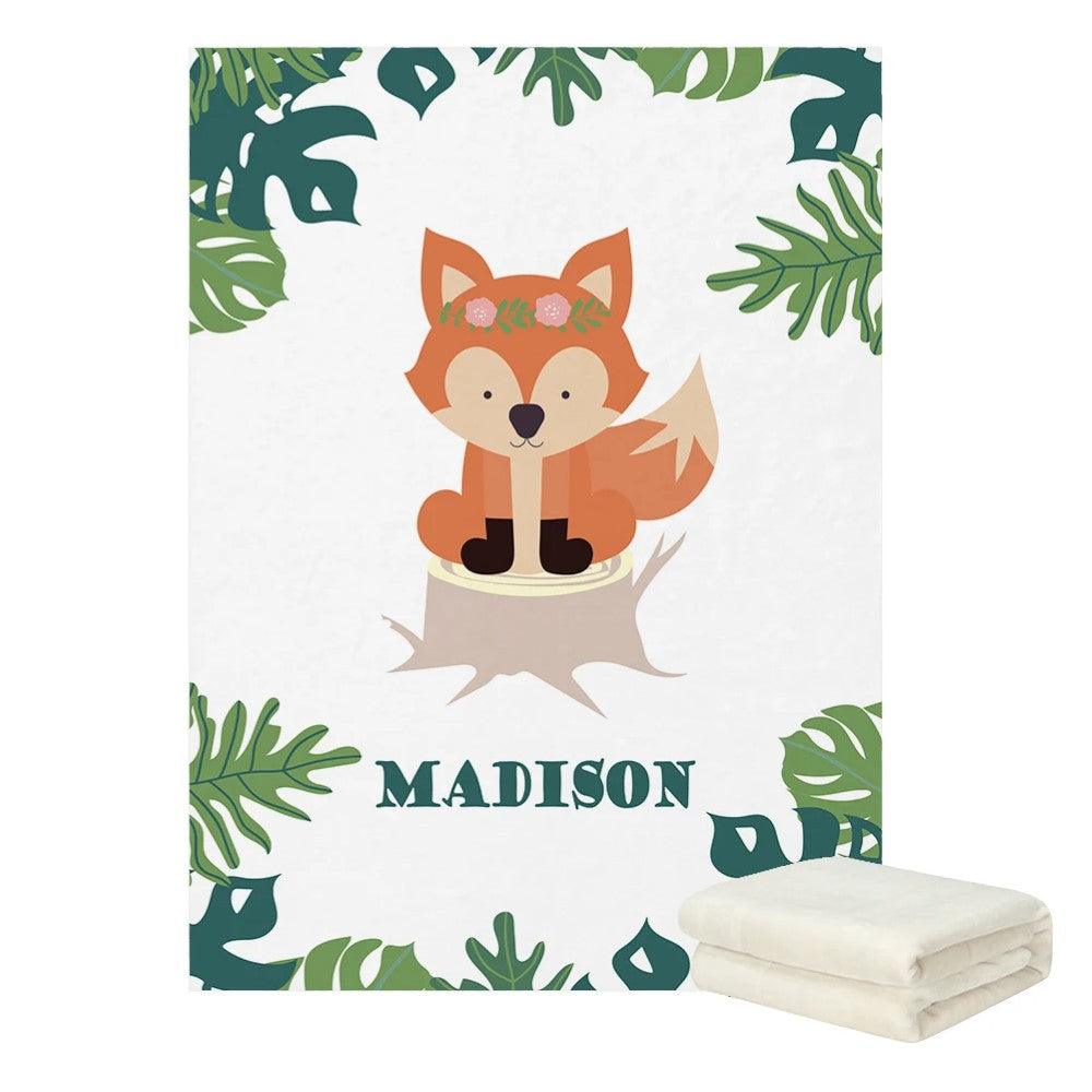 Forest Fox Name Blanket-Children Cloth Shop