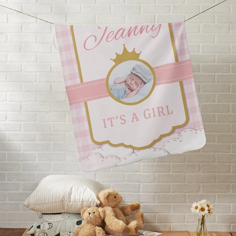 Photo Name Baby Blanket-Children Cloth Shop