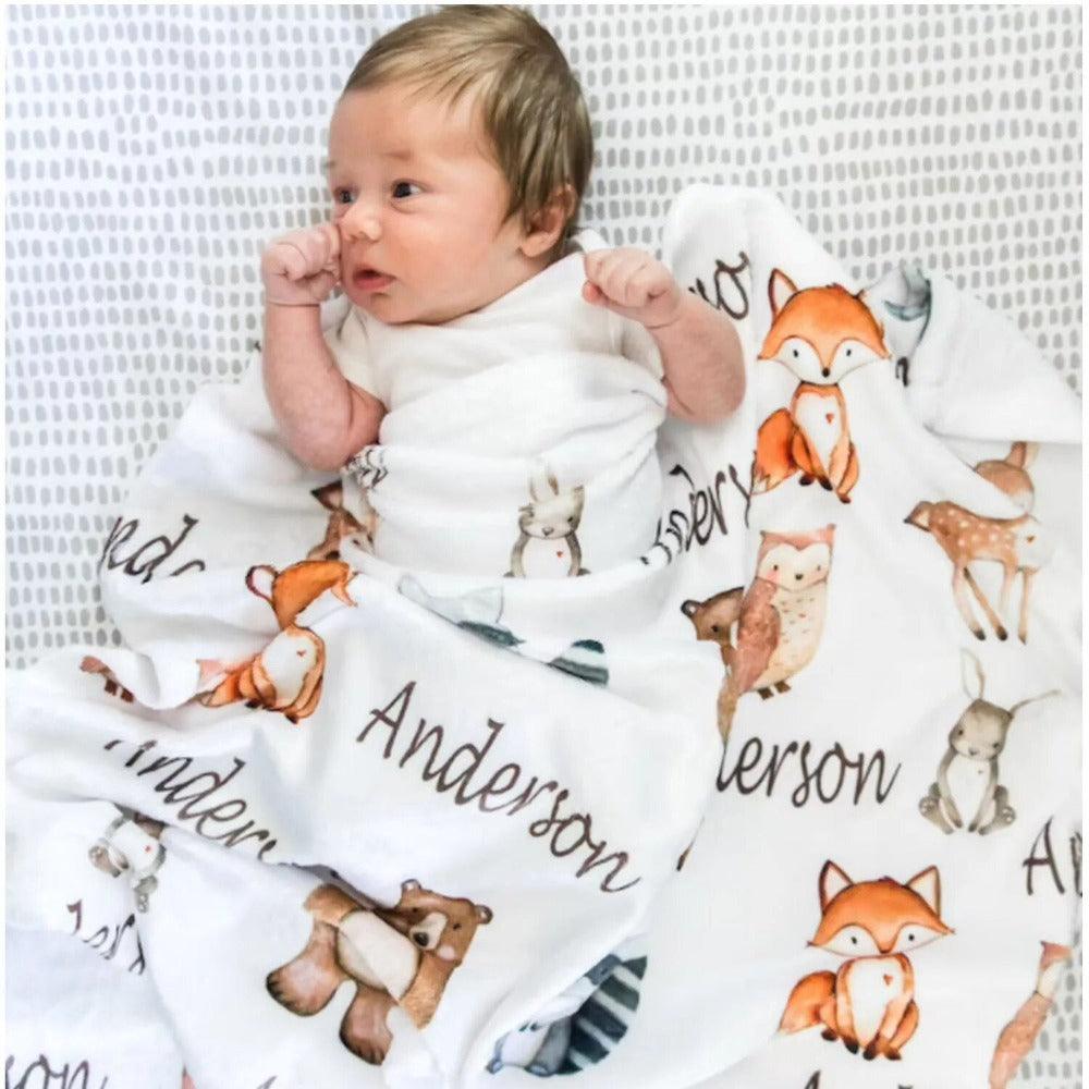 Custom Woodland Animals Blanket-Children Cloth Shop