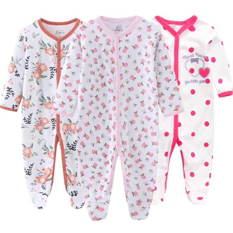 3 Pieces O-Neck Cotton Jumpsuit Sets For Babies-Children Cloth Shop