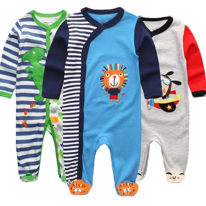 3 Pieces O-Neck Cotton Jumpsuit Sets For Babies-Children Cloth Shop