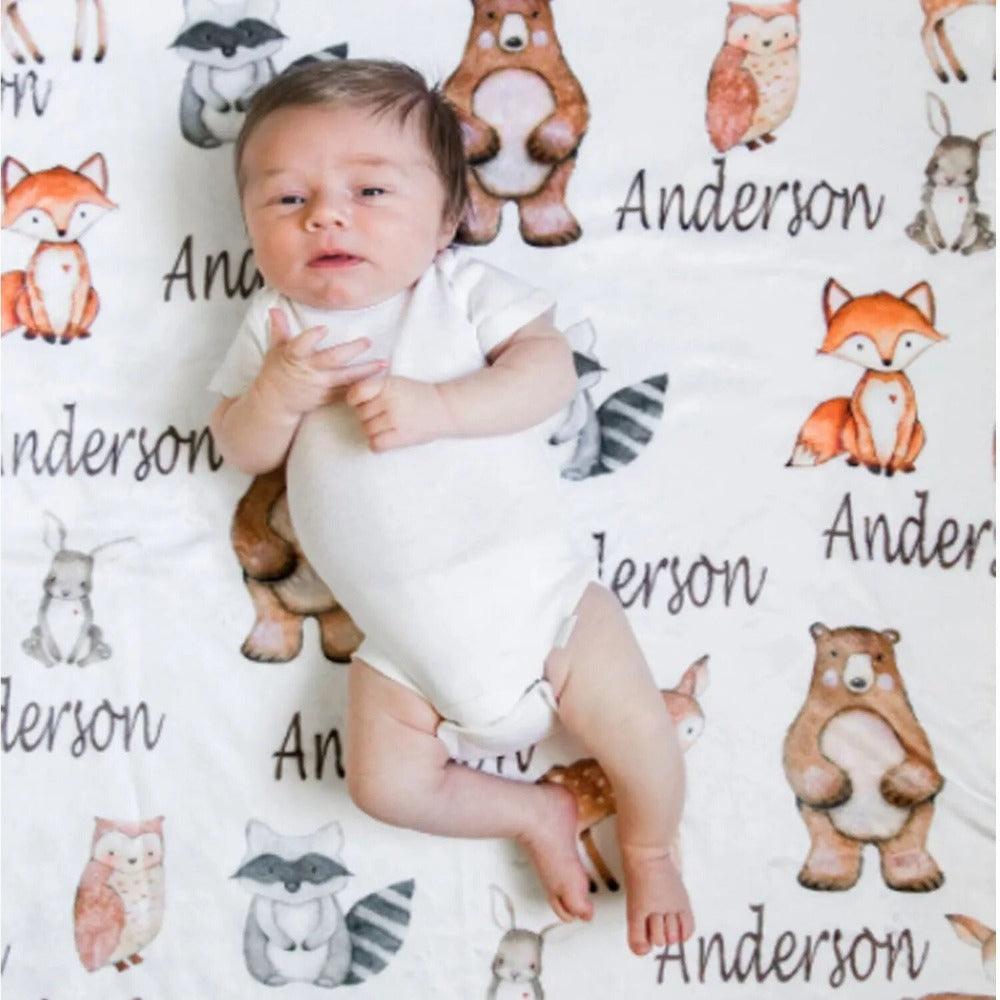 Custom Woodland Animals Blanket-Children Cloth Shop