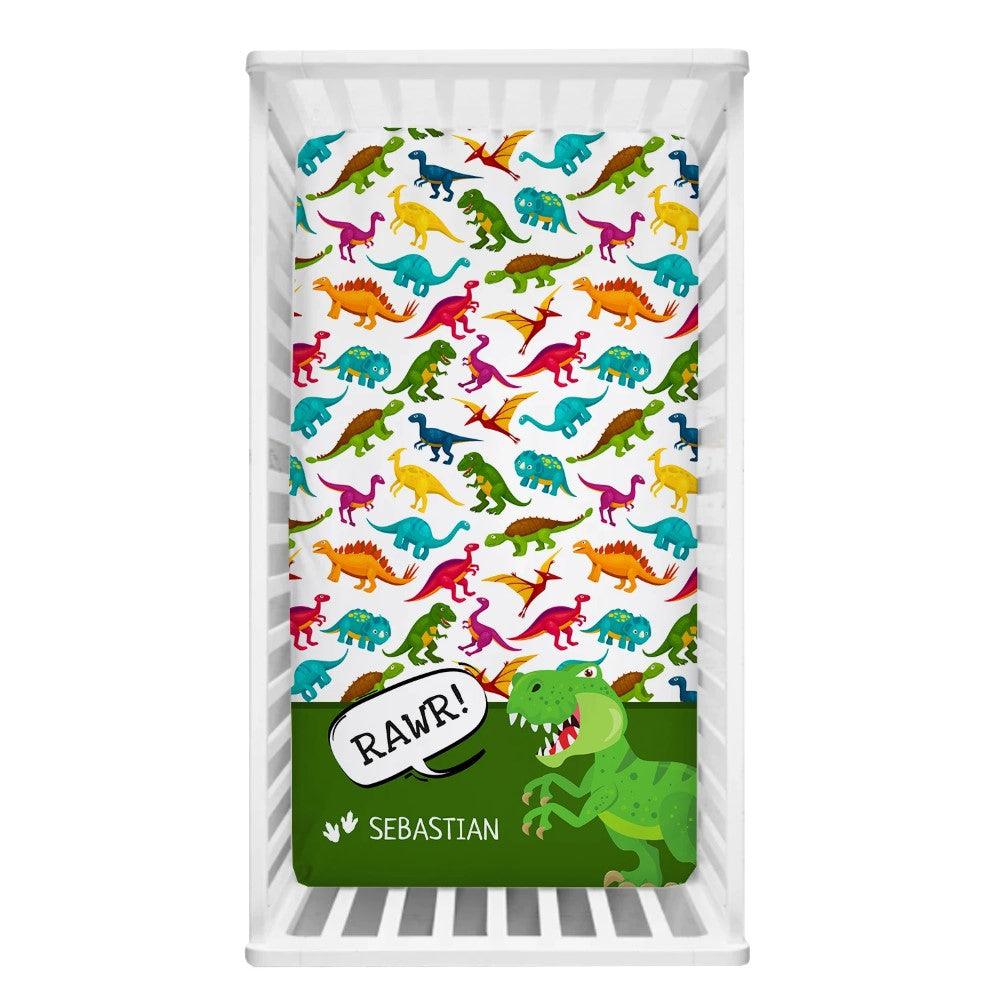 3 Piece Dinosaur Pattern With Name Bedding Set-Children Cloth Shop